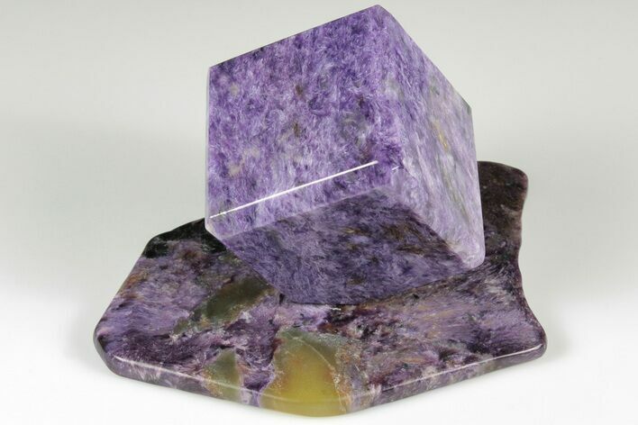Polished Purple Charoite Cube with Base - Siberia #203839